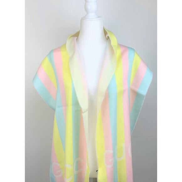 NWT Authentic Gucci Striped Wool Scarf - Picture 3 of 11